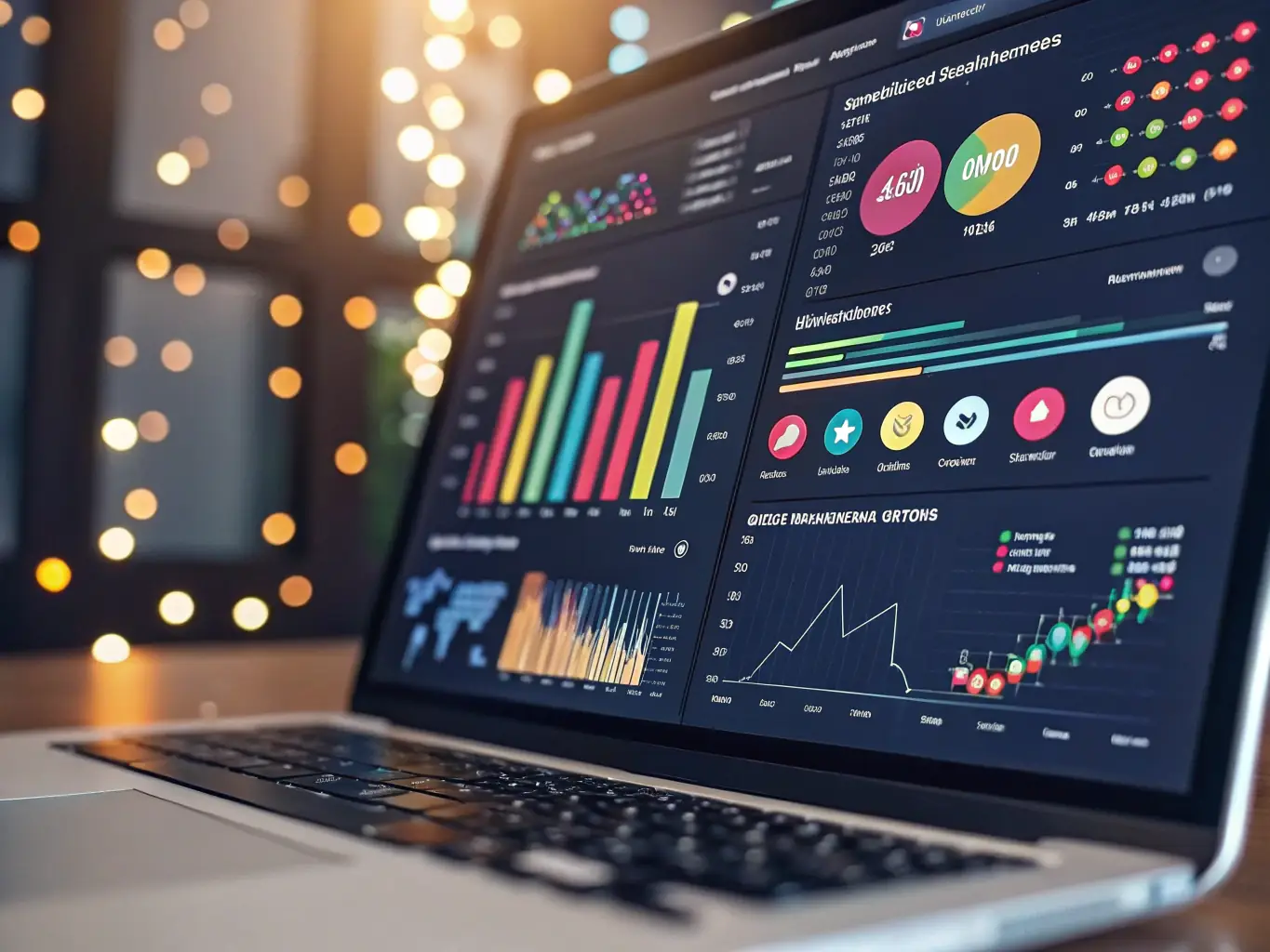 A digital marketing dashboard displaying analytics and campaign performance metrics.